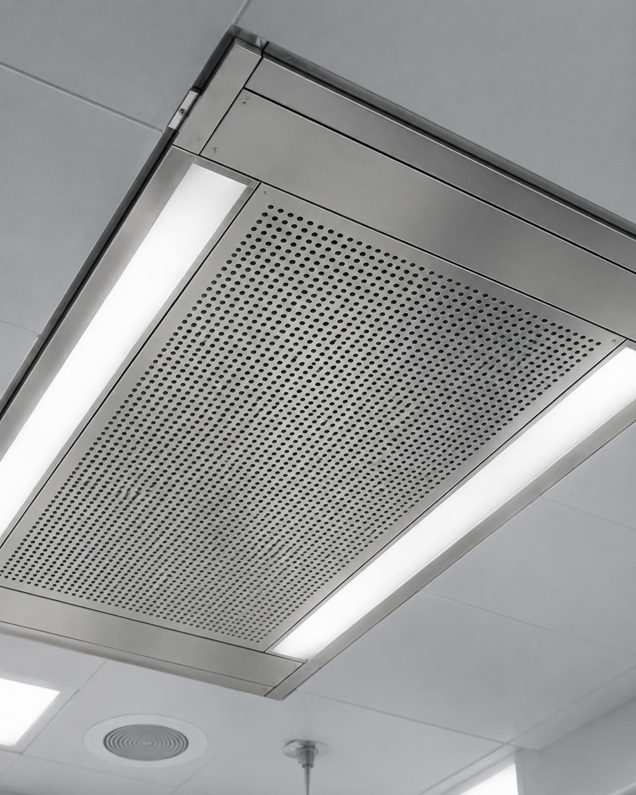 Laminar air flow ceiling module detail